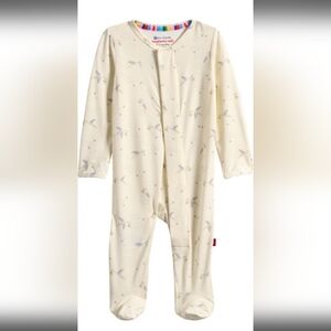 Magnetic Me Cream Footed Baby Onesie with Bird Design